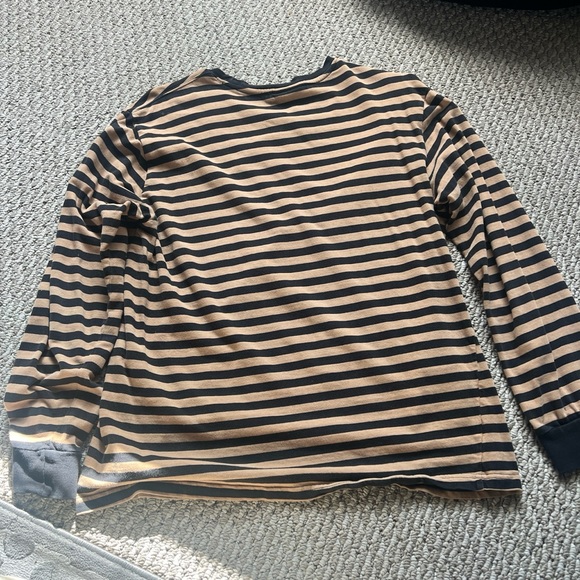 HUF Tan and Black Striped Long Sleeve - Picture 3 of 3